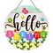 Hello Spring Door Sign - 11.8" Colorful Flowers Welcome Decoration Wreath Farmhouse Hanging Sign for Home Front Door Wall Porch Indoor Outdoor Decor